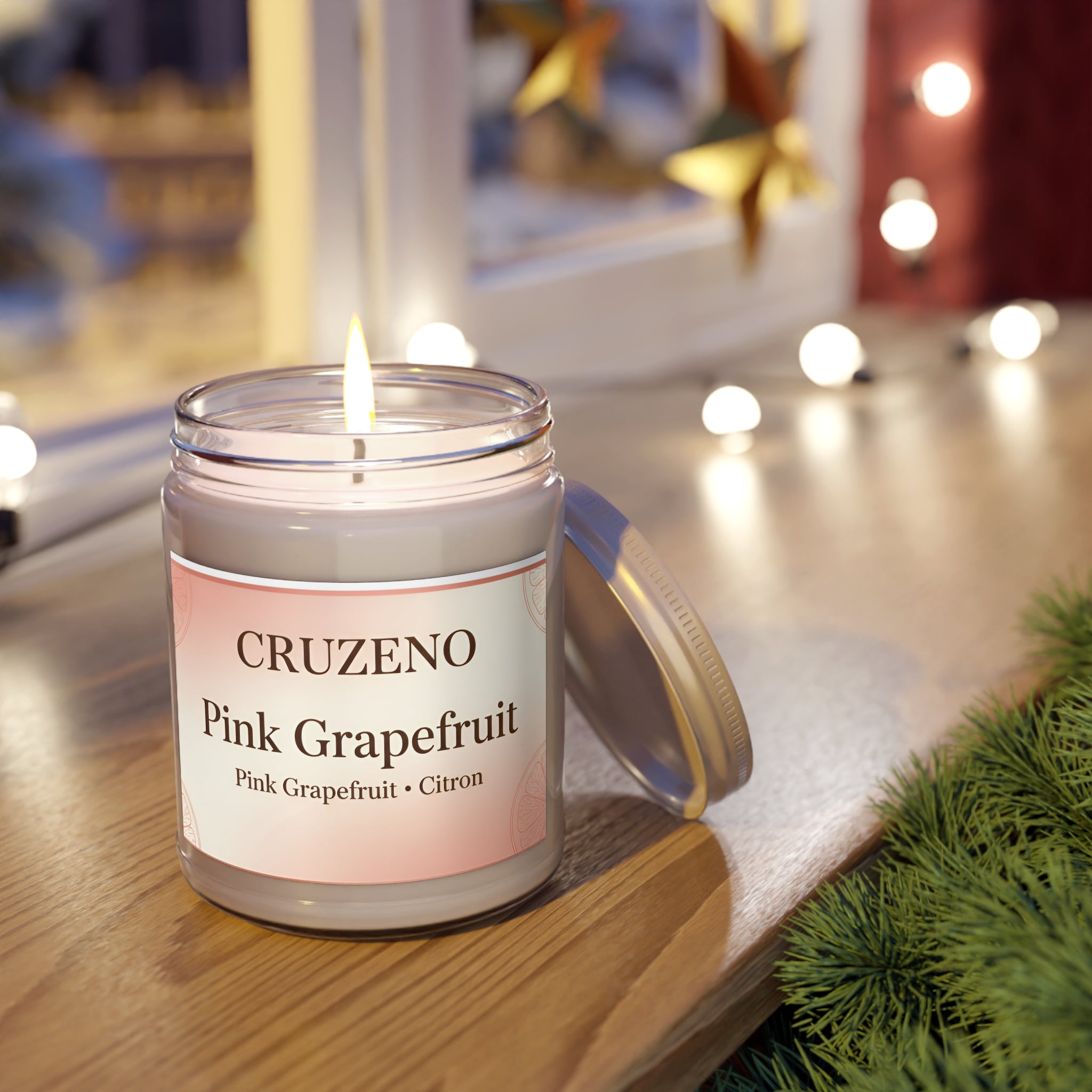 Cruzeno Pink Grapefruit Scented Soy Candle