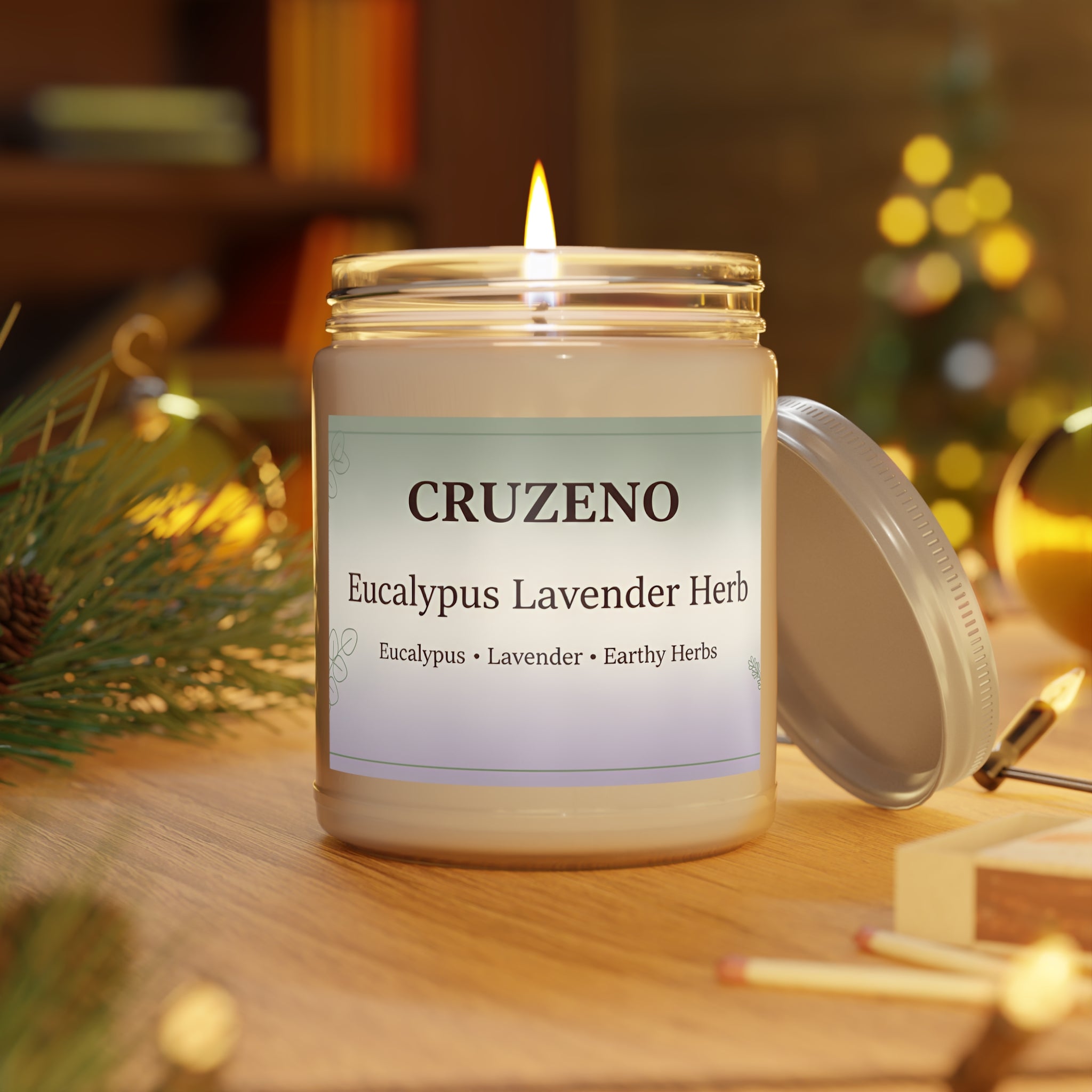 Cruzeno Eucalyptus Lavender Herb Soy Candle