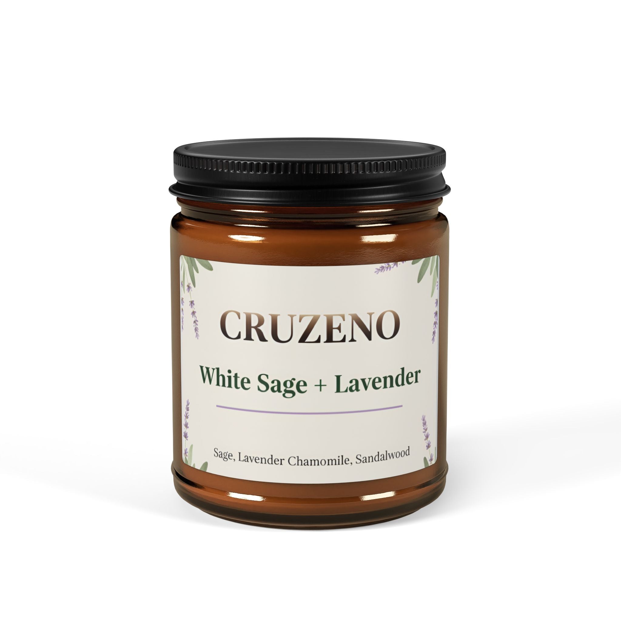 Cruzeno White Sage + Lavender Scented Soy Candle