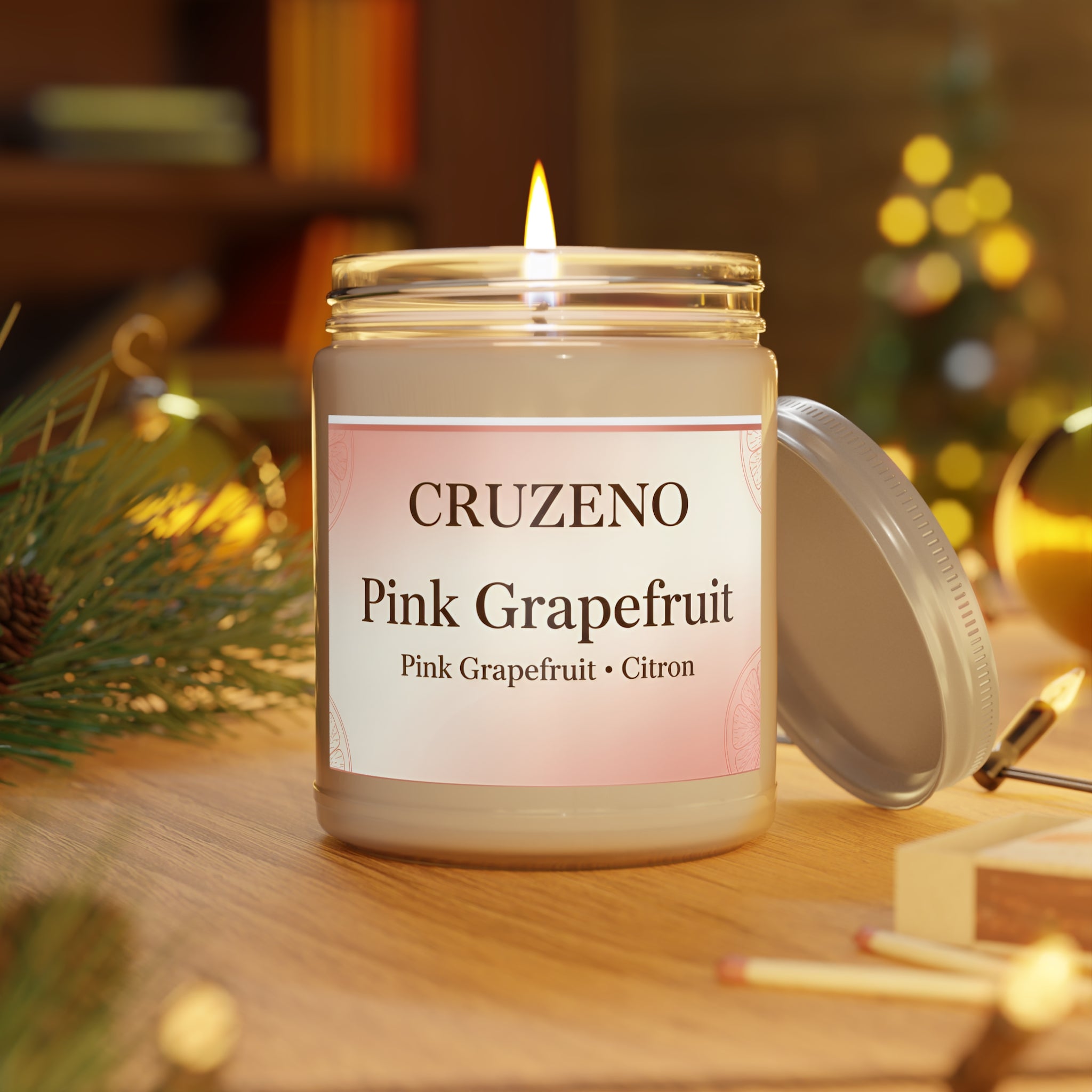 Cruzeno Pink Grapefruit Scented Soy Candle