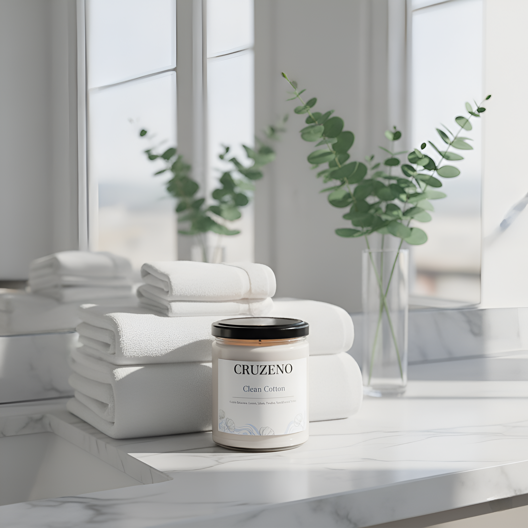 Cruzeno Clean Cotton Scented Soy Candle