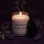 Cruzeno White Sage + Lavender Scented Soy Candle