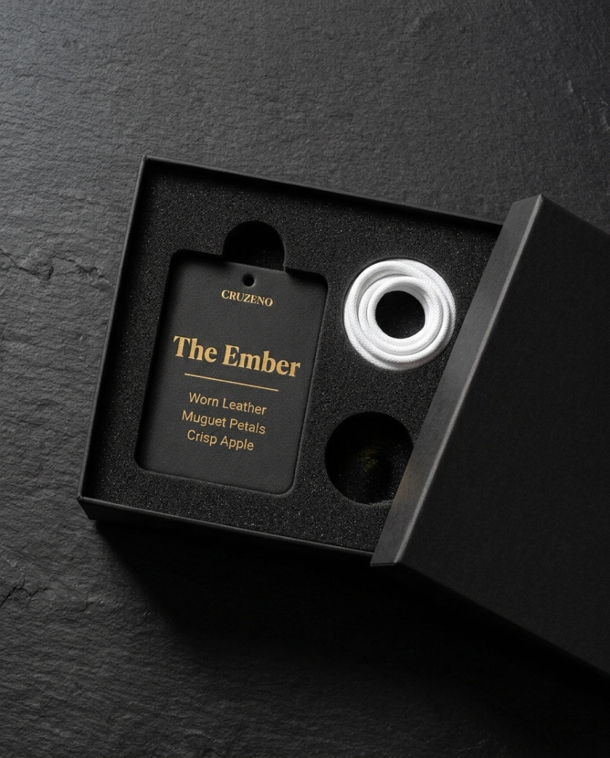 Cruzeno 'The Ember' diffuser in a black box on a dark surface